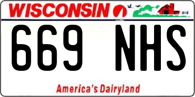 WI license plate 669NHS