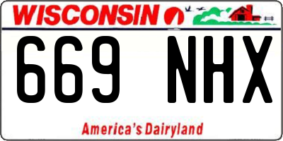 WI license plate 669NHX