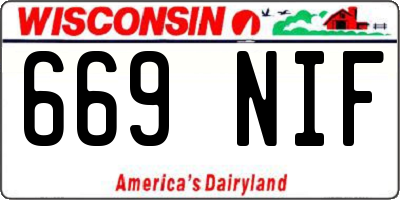 WI license plate 669NIF