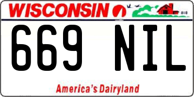 WI license plate 669NIL