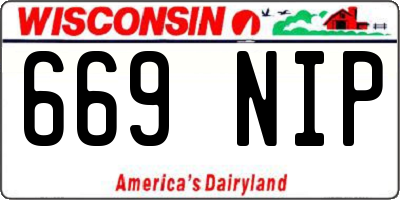 WI license plate 669NIP