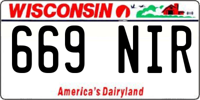 WI license plate 669NIR