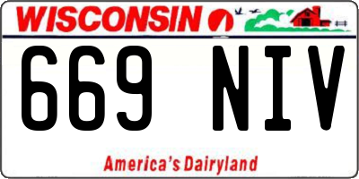 WI license plate 669NIV