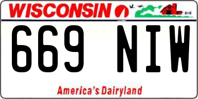 WI license plate 669NIW
