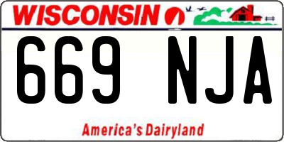 WI license plate 669NJA