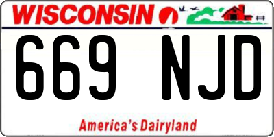 WI license plate 669NJD