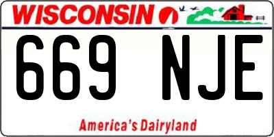 WI license plate 669NJE
