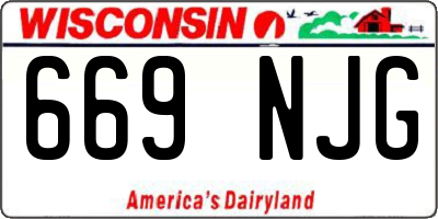 WI license plate 669NJG
