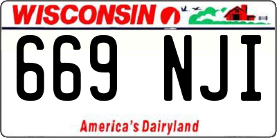 WI license plate 669NJI