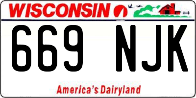 WI license plate 669NJK