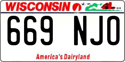 WI license plate 669NJO