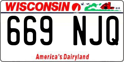 WI license plate 669NJQ