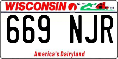 WI license plate 669NJR