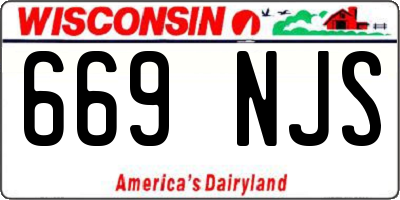 WI license plate 669NJS