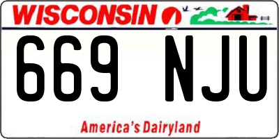 WI license plate 669NJU