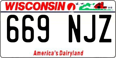 WI license plate 669NJZ