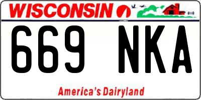 WI license plate 669NKA