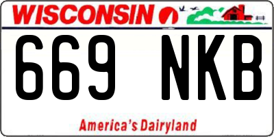 WI license plate 669NKB