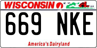 WI license plate 669NKE