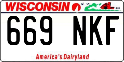 WI license plate 669NKF