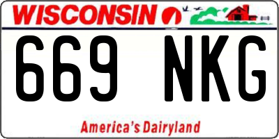 WI license plate 669NKG