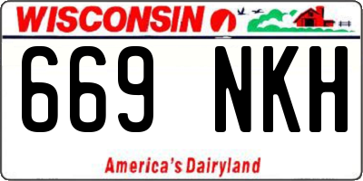 WI license plate 669NKH