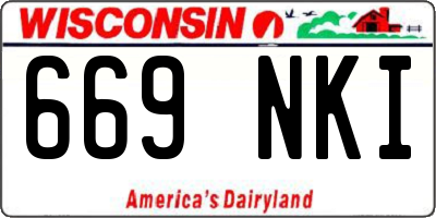 WI license plate 669NKI