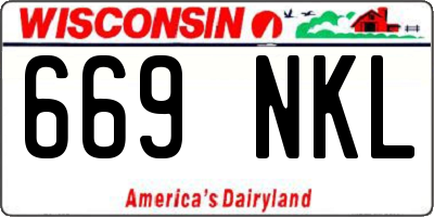 WI license plate 669NKL