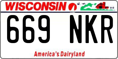 WI license plate 669NKR