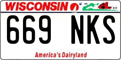 WI license plate 669NKS