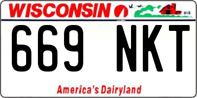 WI license plate 669NKT
