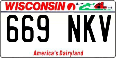 WI license plate 669NKV