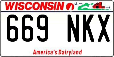 WI license plate 669NKX
