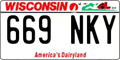 WI license plate 669NKY