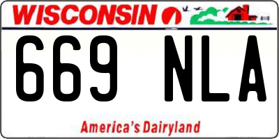 WI license plate 669NLA