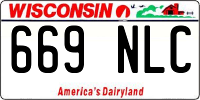WI license plate 669NLC