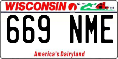 WI license plate 669NME
