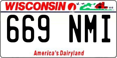 WI license plate 669NMI