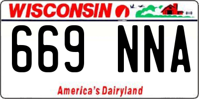 WI license plate 669NNA