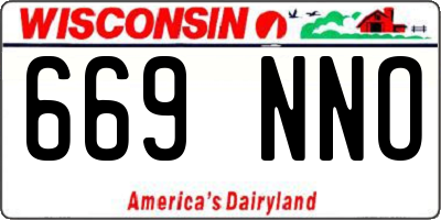 WI license plate 669NNO