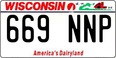 WI license plate 669NNP