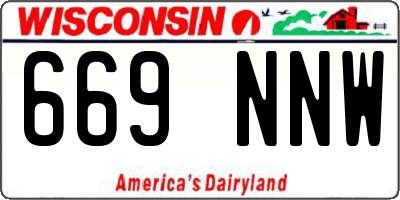 WI license plate 669NNW