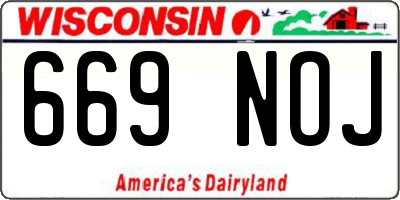 WI license plate 669NOJ