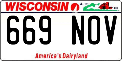 WI license plate 669NOV