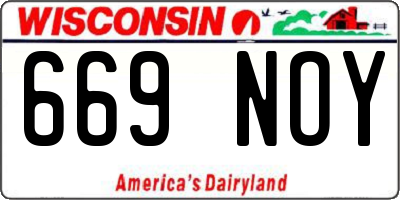 WI license plate 669NOY