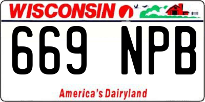 WI license plate 669NPB