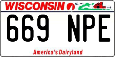 WI license plate 669NPE