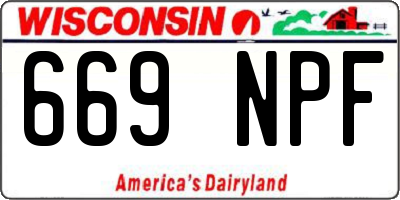 WI license plate 669NPF