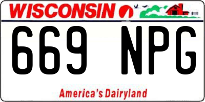WI license plate 669NPG