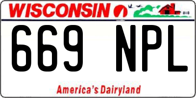 WI license plate 669NPL